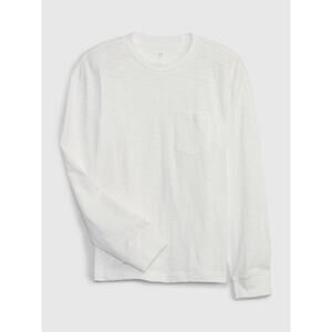 Old Navy White Long Sleeve Pocket T-shirt, Boys Large